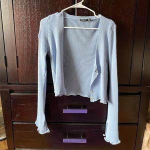 Nasty Gal light blue cropped cardigan